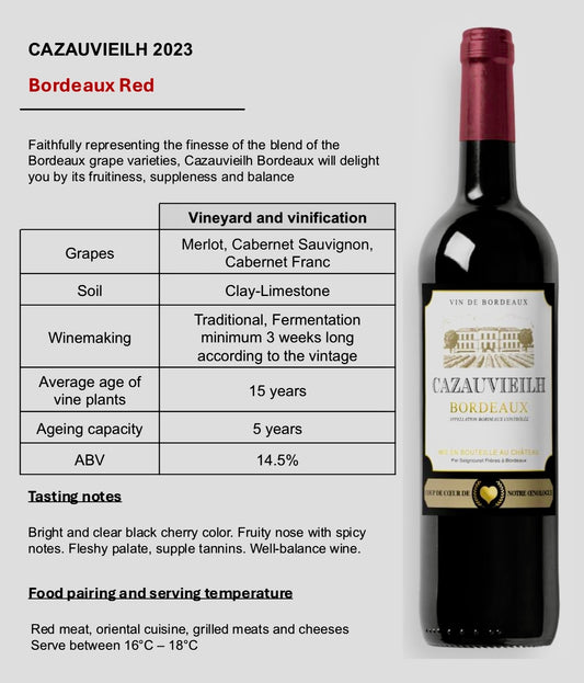 Cazauvieilh Bordeaux Rouge 2023